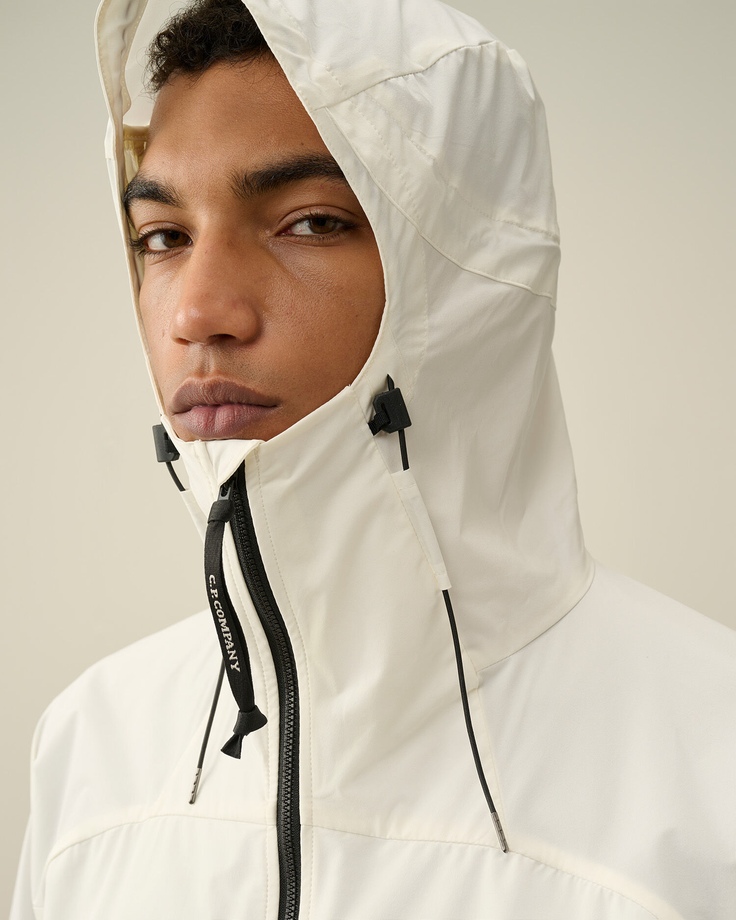 C.P. Company zip-fastening hooded jacket - White