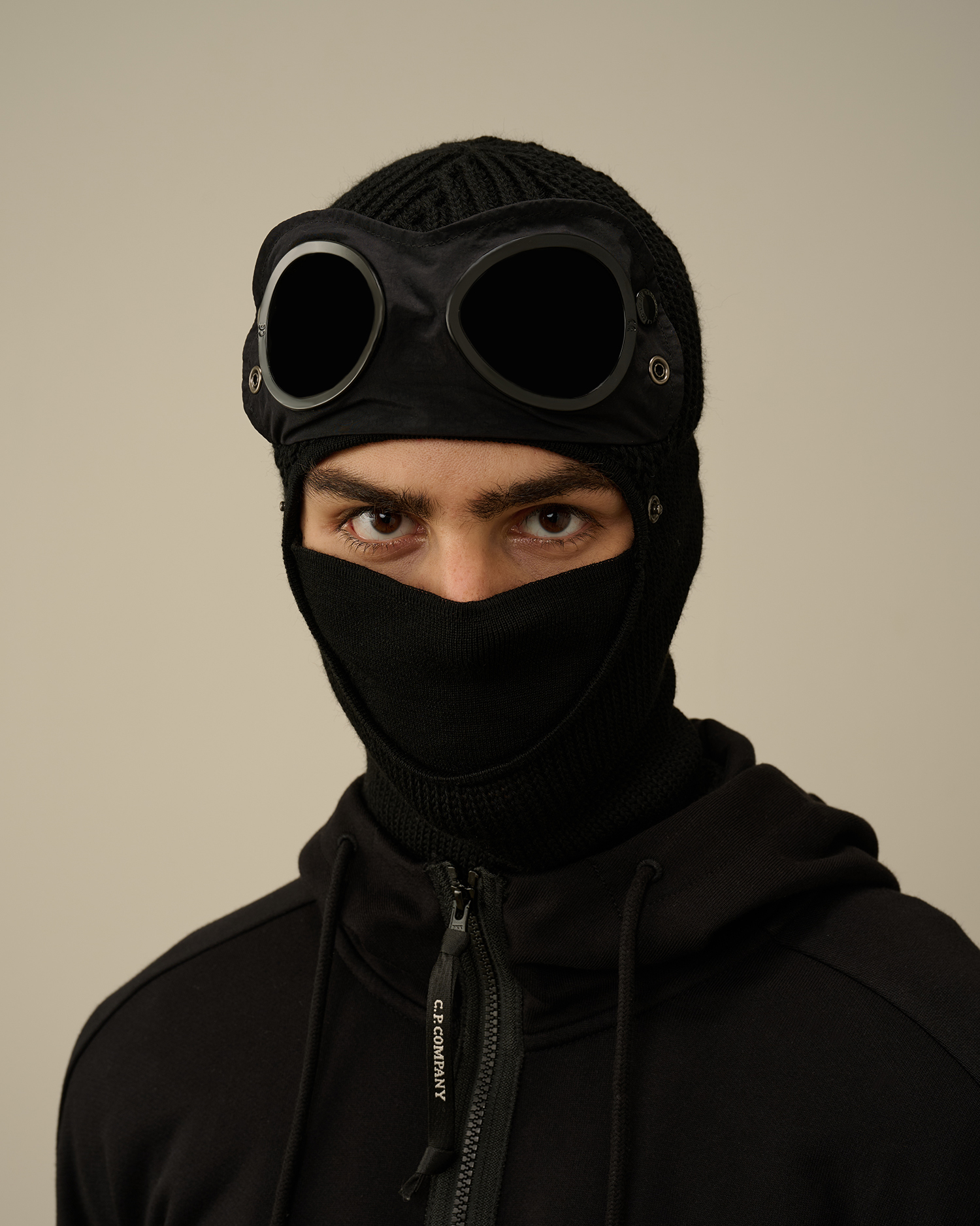 CP Company 2024 Black Merino Wool Balaclava