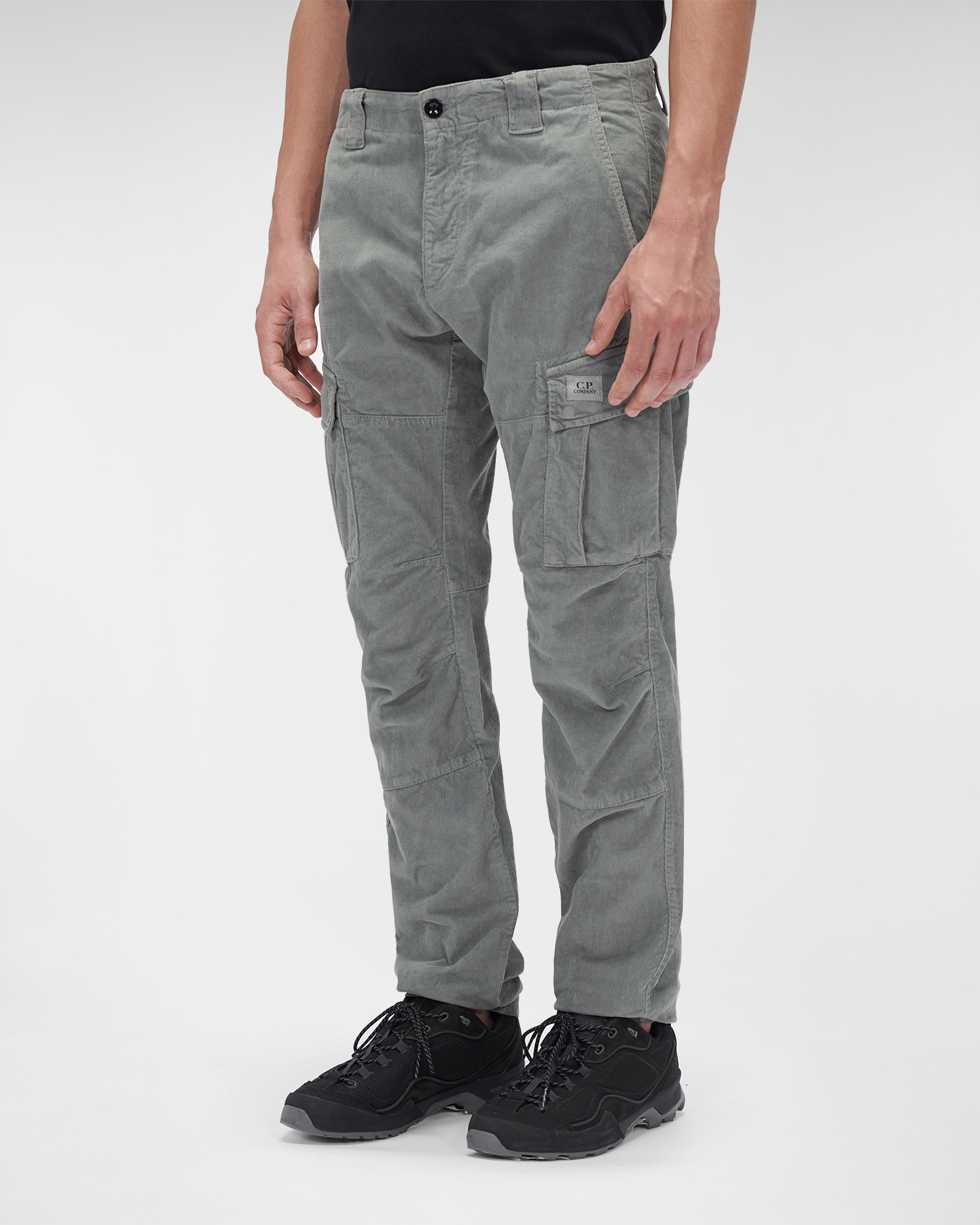 cp company cargo pants grey