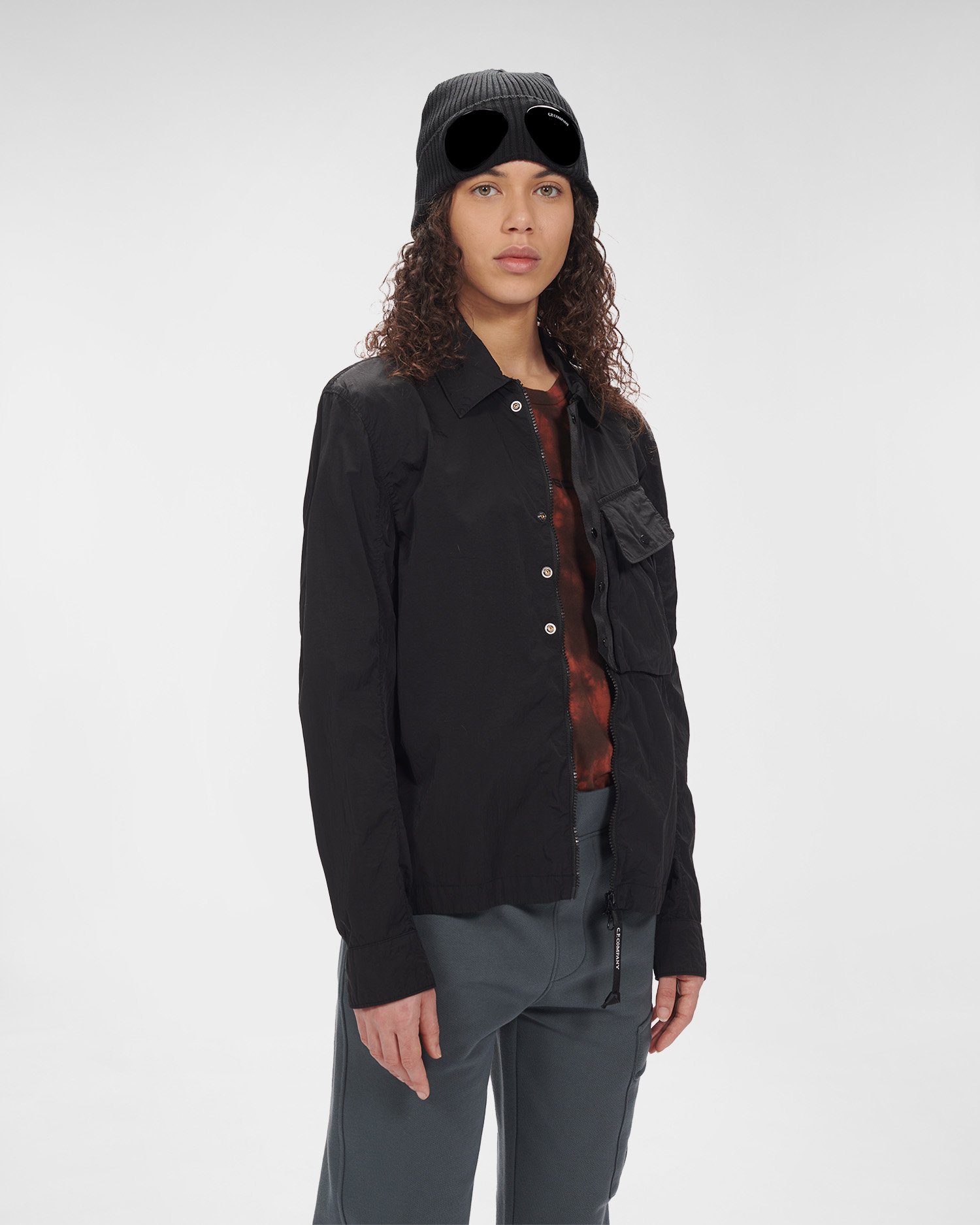 cp company black overshirt