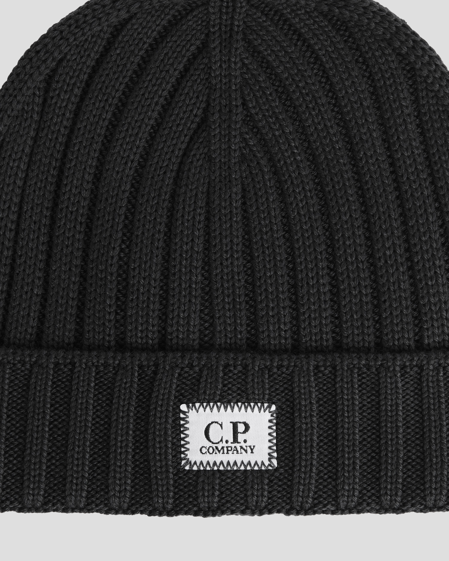 C.P. Company Knitted Merino Logo Beanie Black - Acheter C.P.