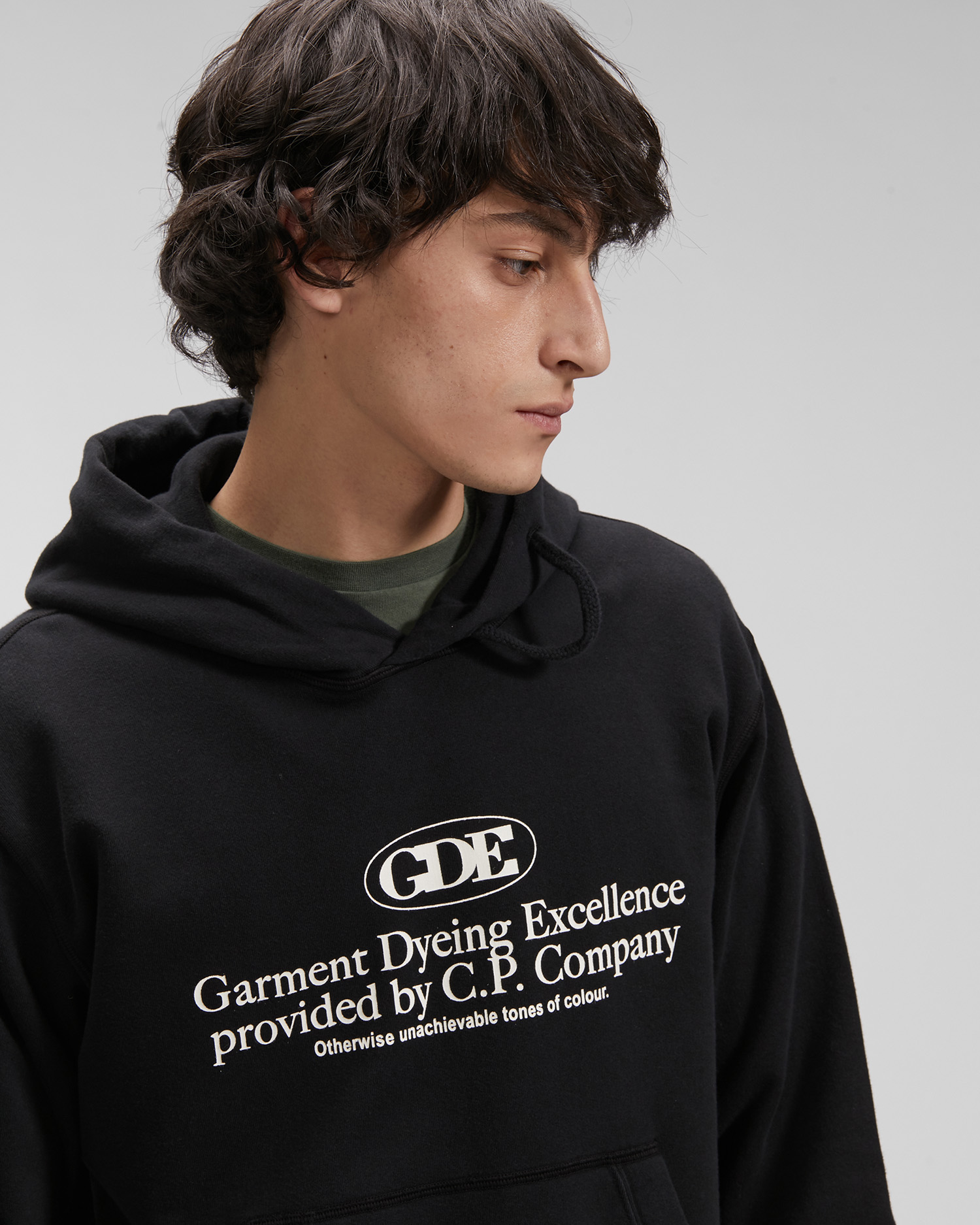 Cotton Fleece Gde Logo Hoodie C P Company Online Store