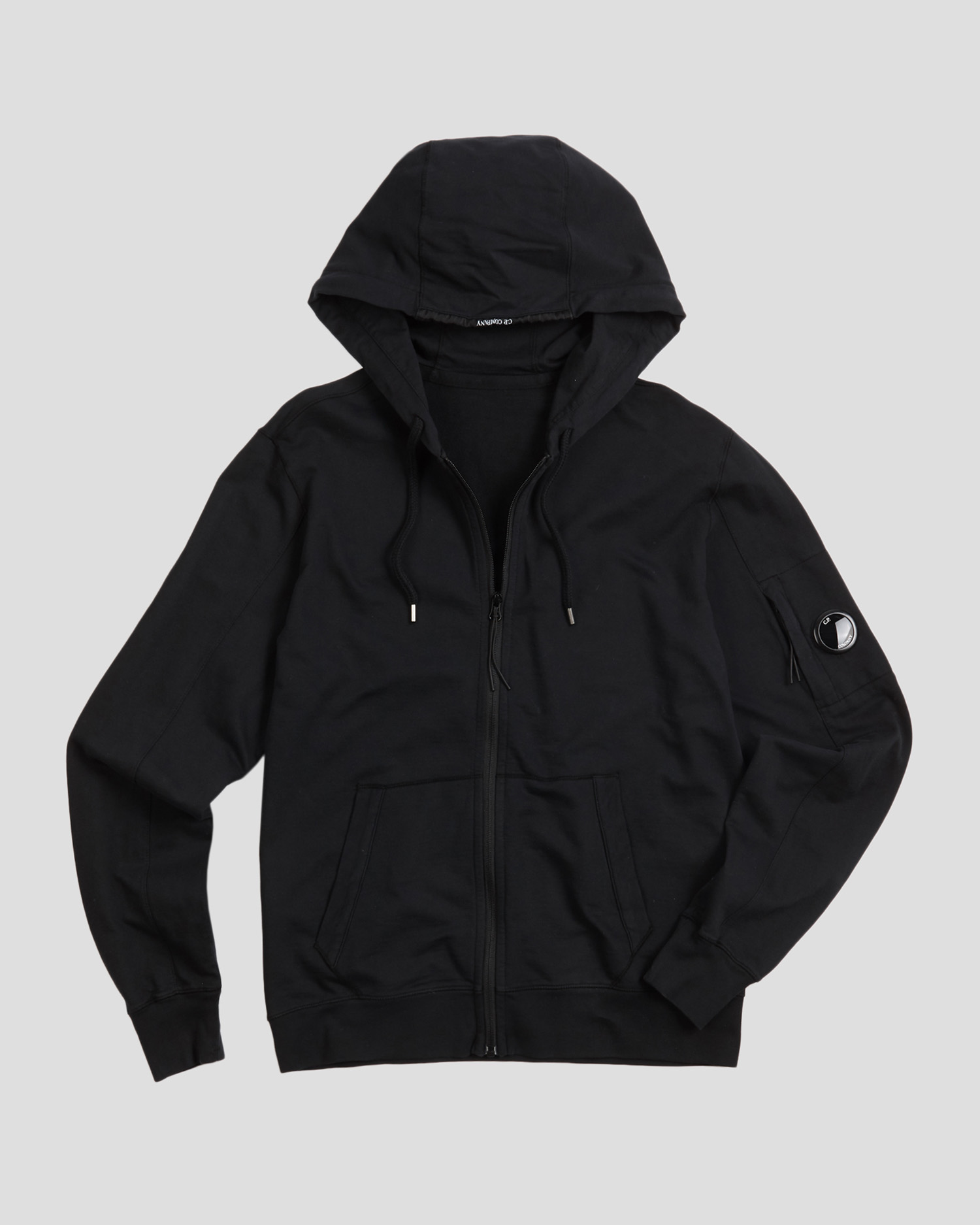 cp company open hooded sweatshirt