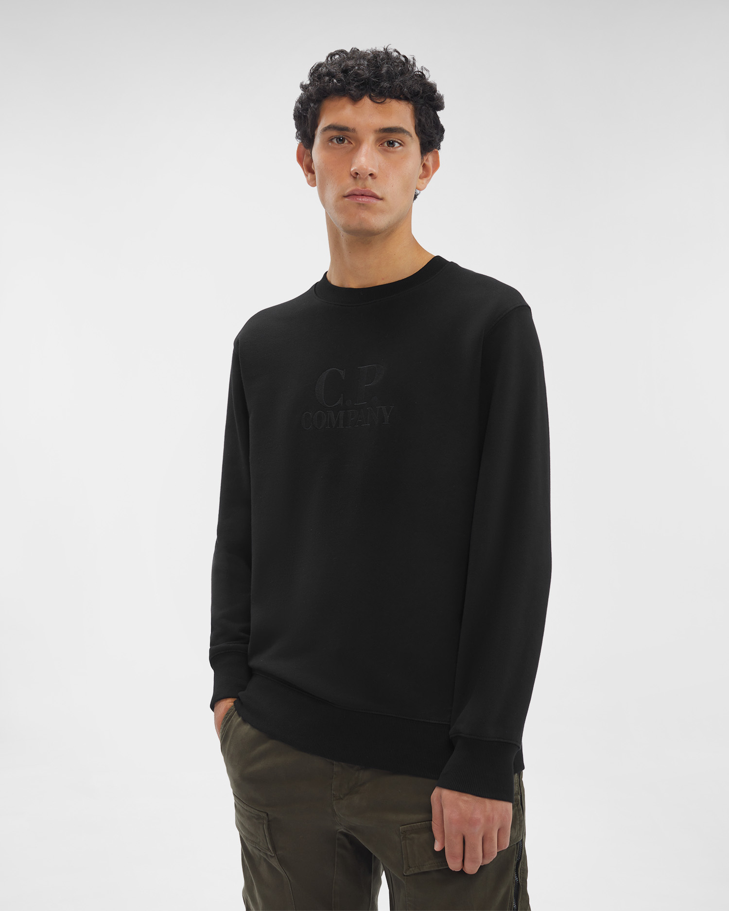 Cp company rubberised logo on sale sweatshirt