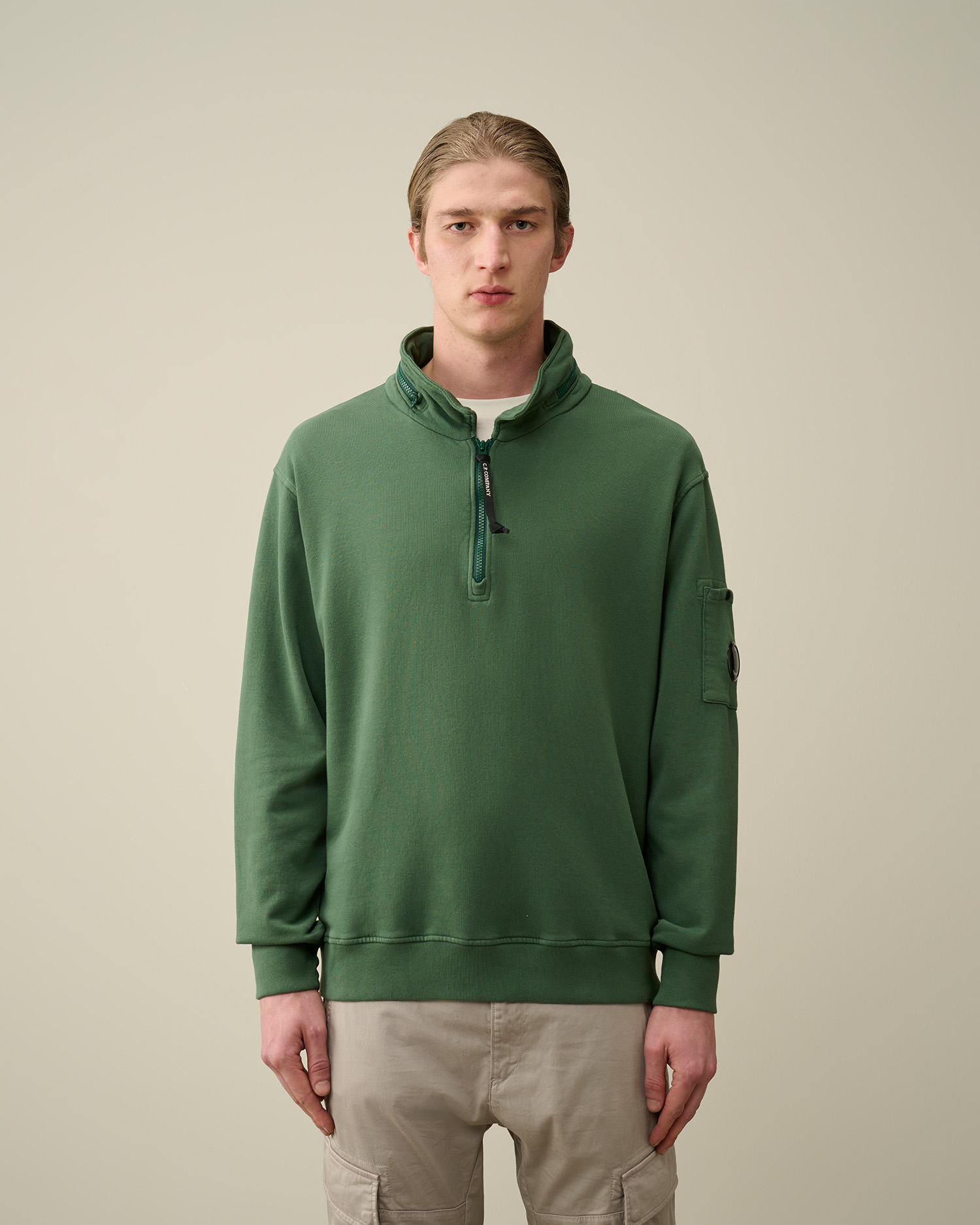 Cotton Fleece Zipped Sweatshirt