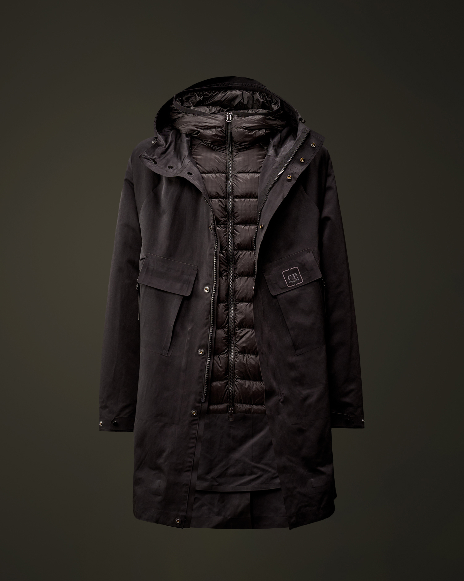 Black cp company coat online