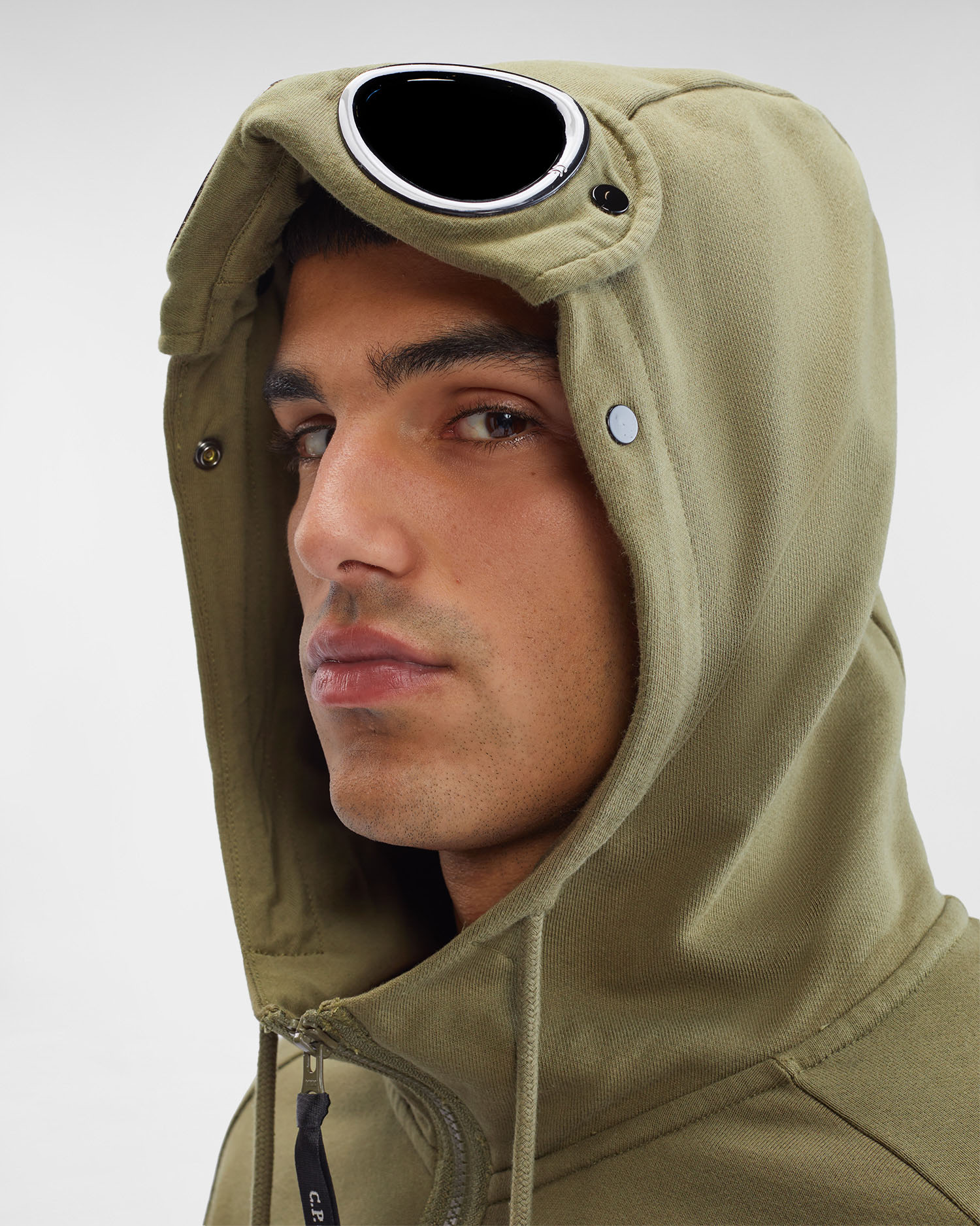 Diagonal Raised Fleece Goggle Hoodie