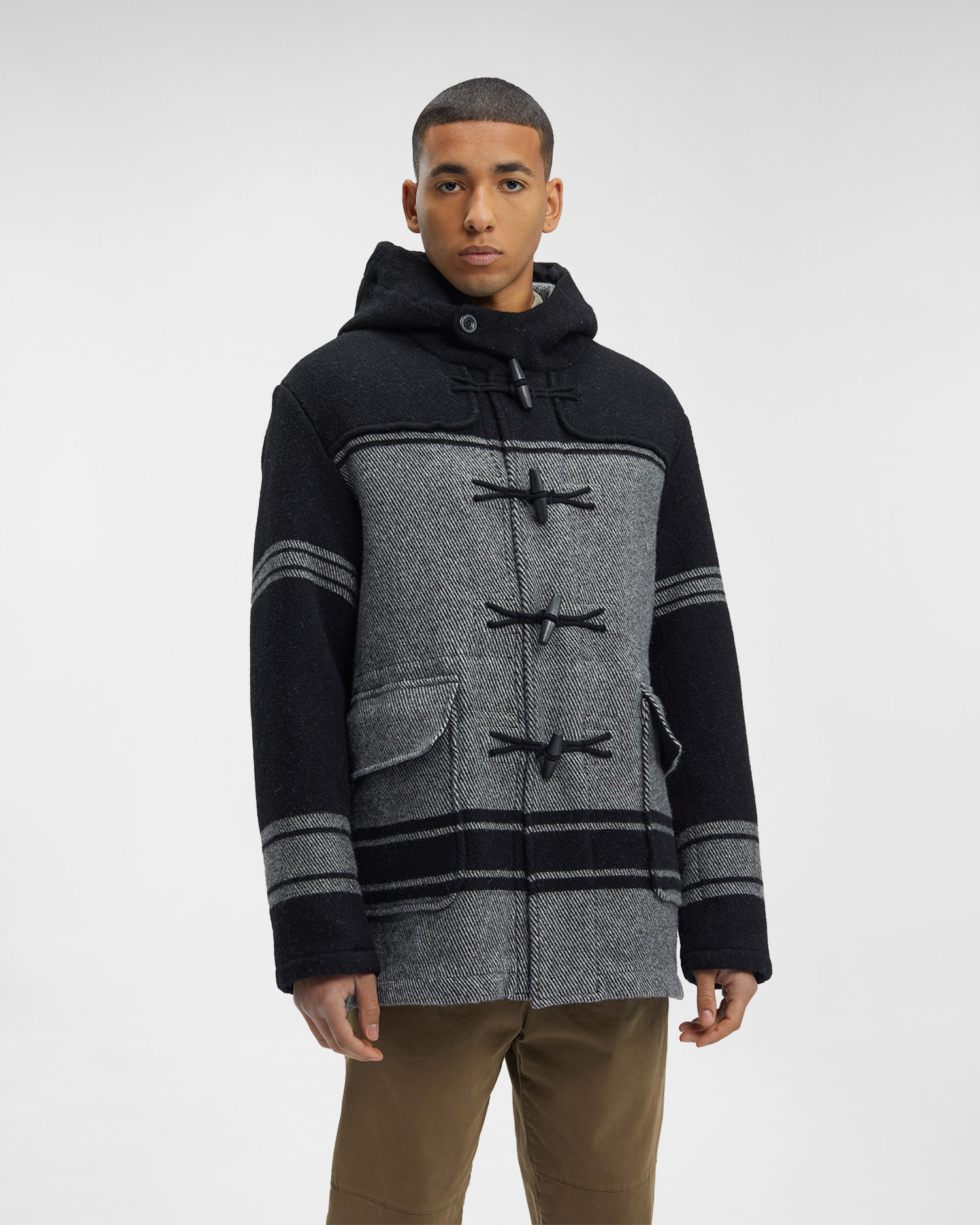 Cappotti Uomo C.P. Company - C.p. Duffel Jacquard Striped Coat