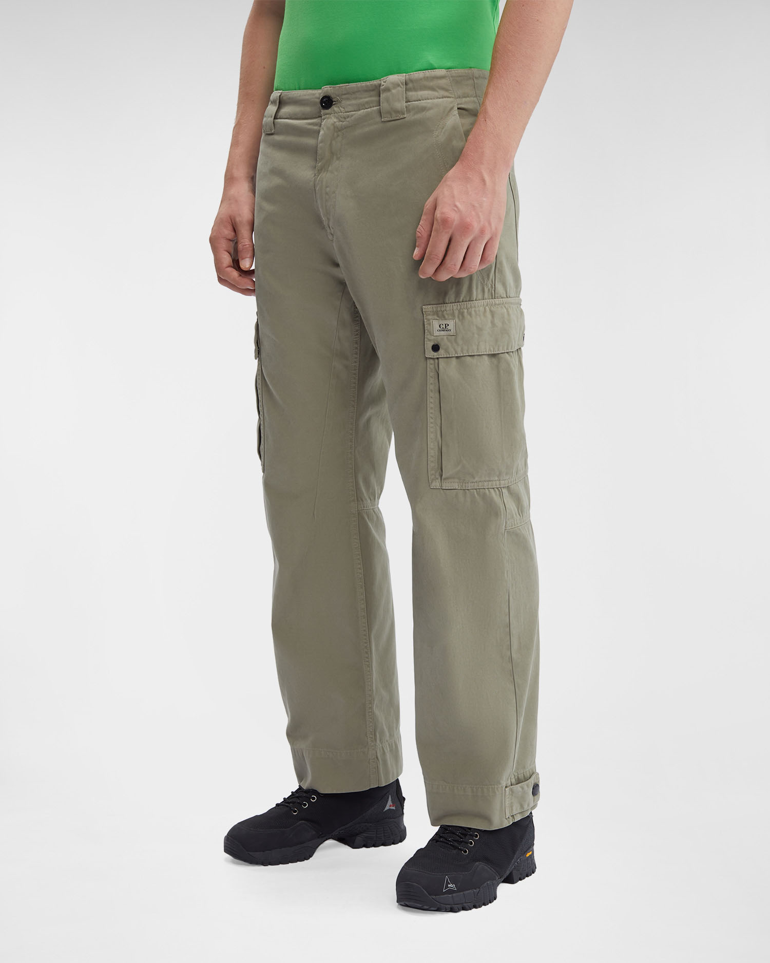 C.P. Company Military Twill Emerized Cargo Pants Silver Sage