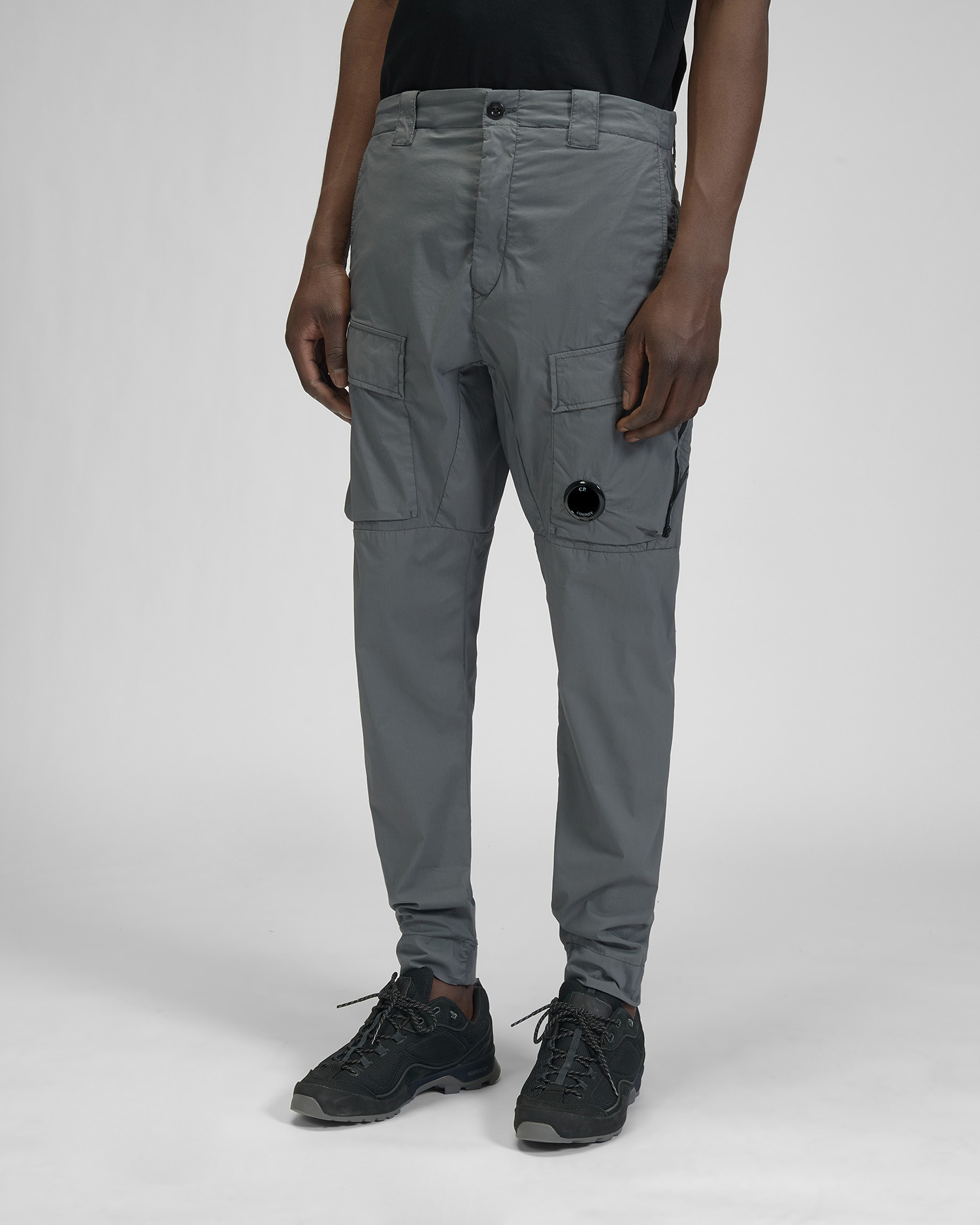 cp company cargo pants grey