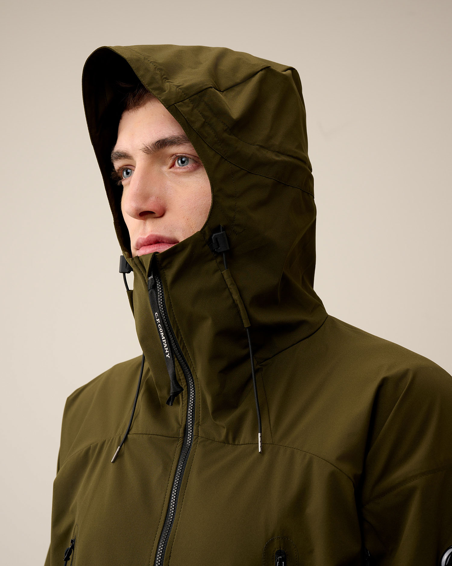 C.P. Company lense-hood layered jacket - Brown