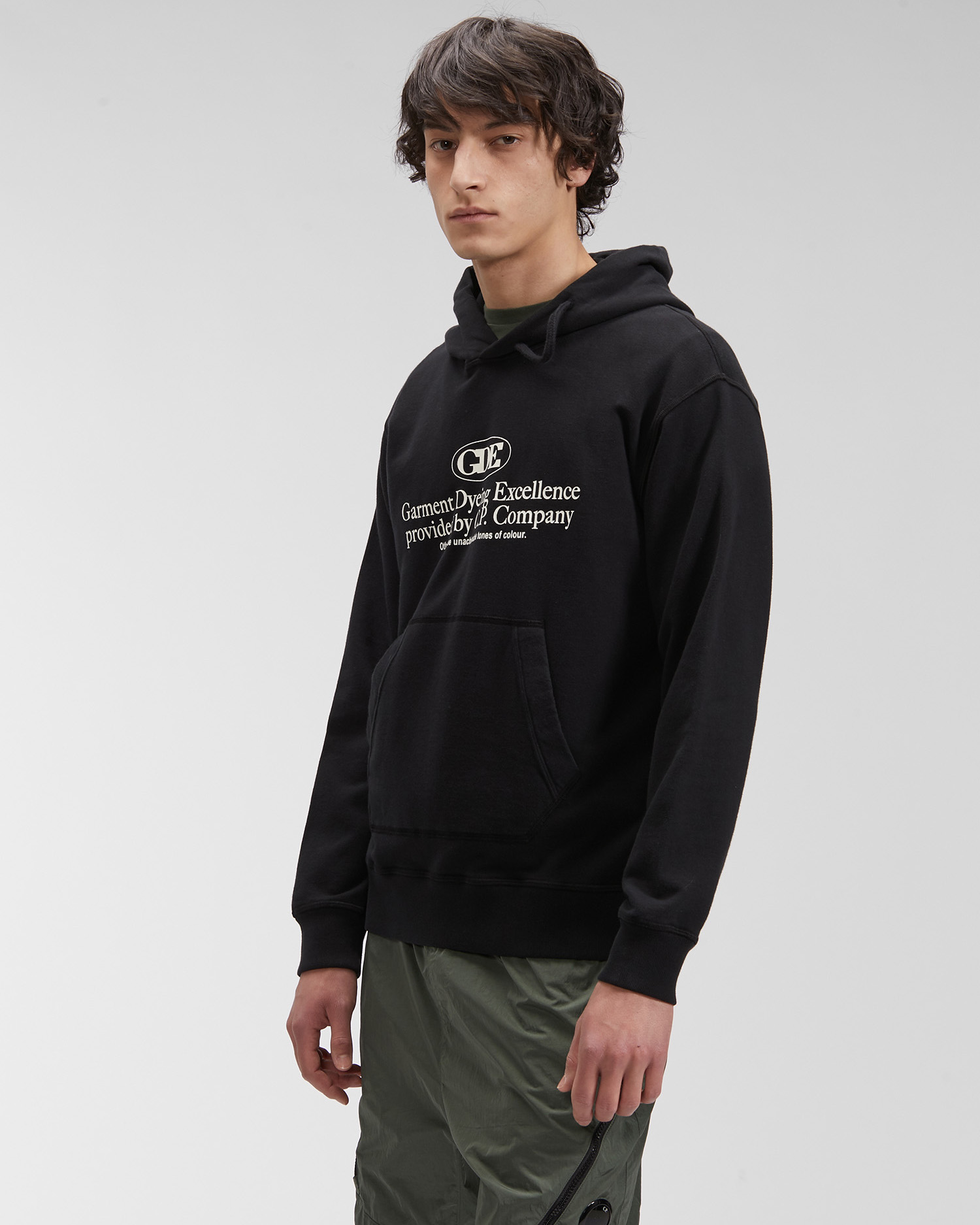 Cotton Fleece Gde Logo Hoodie C P Company Online Store