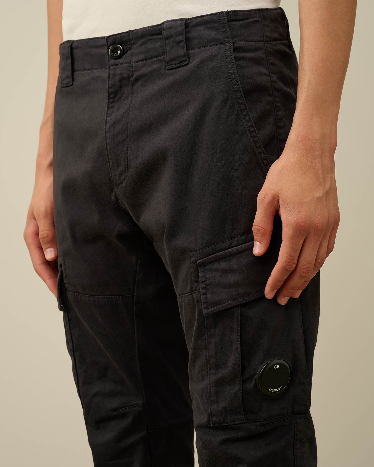 Stretch Sateen Ergonomic Lens Double Cargo Pants