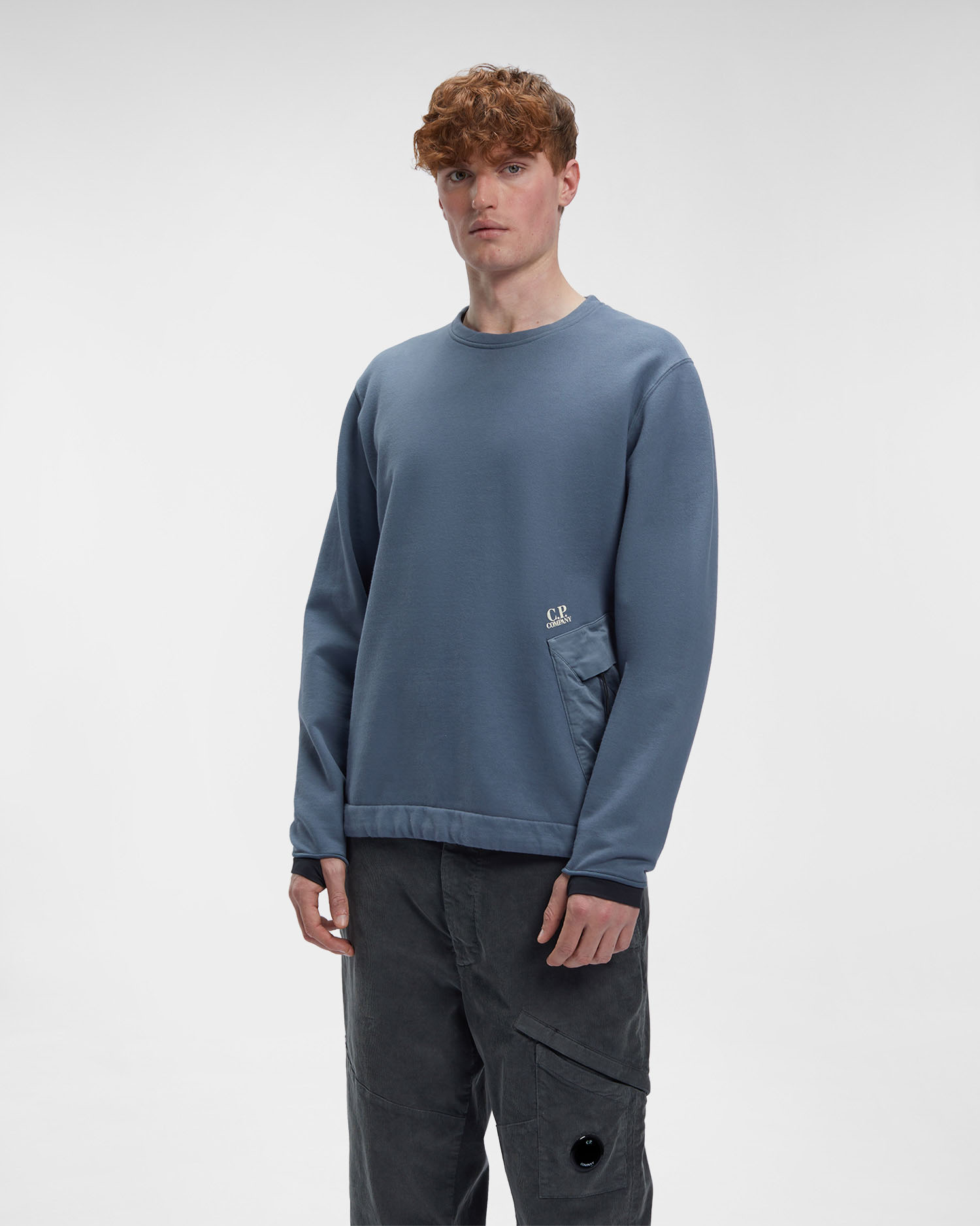 Groove Round Neck Plain Fleece Sweatshirt ARNPFS1 - Light Blue