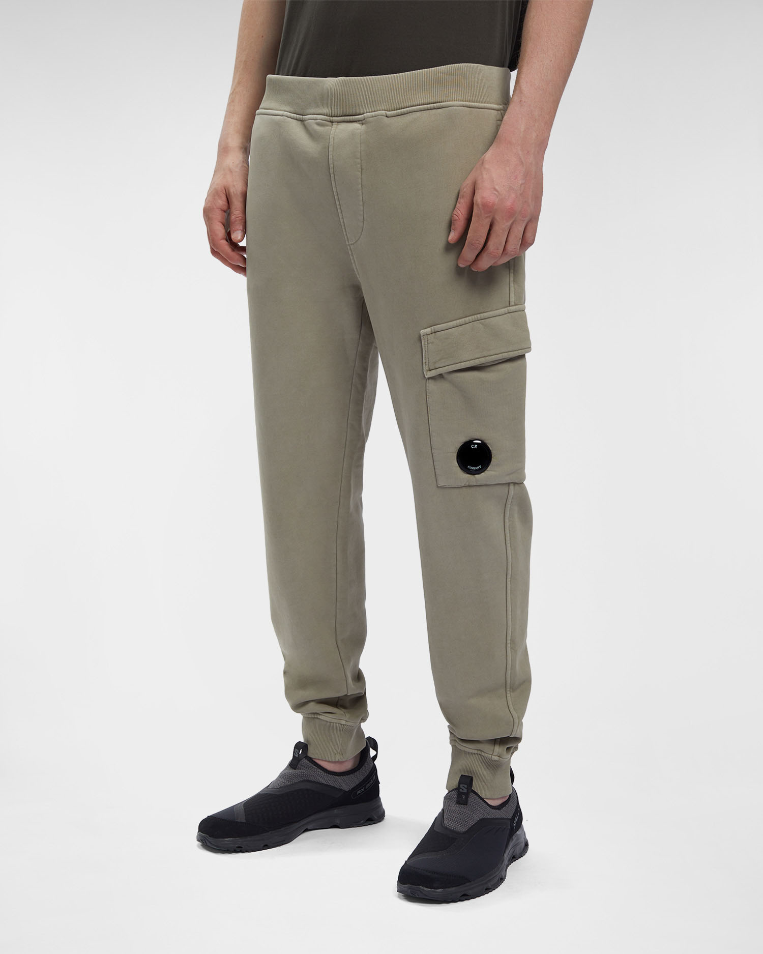 Brushed & Emerized Diagonal Fleece Cargo Track Pants | C.P.